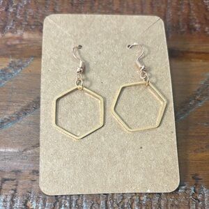 Gold Hexagon Earrings